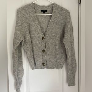J crew grey wool cardigan size M NWOT